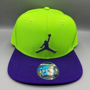 Air Jordan True Hat Men Green Purple Embroidered Logo Jumpman Snap Back Cap New